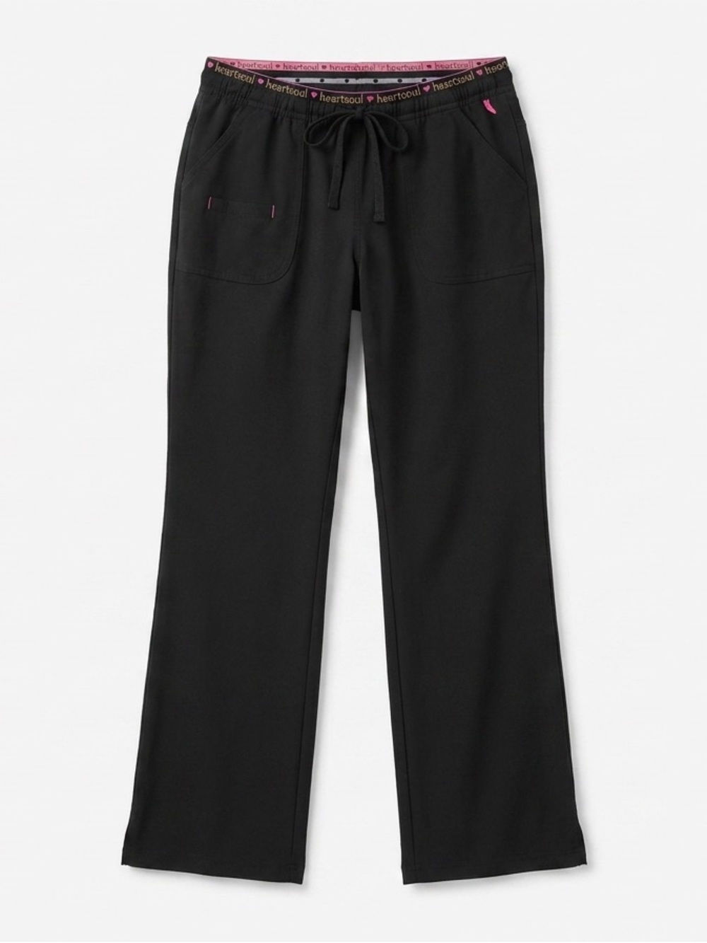 Heart Soul Black Track Pants with Pink Waistband Accents‎